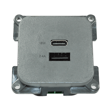 C-line usb laadcontactdoos met usb-a en usb-c - ece r10 - zilver