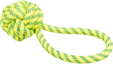 Trixie aquatoy touw met bal drijvend polyester geel groen