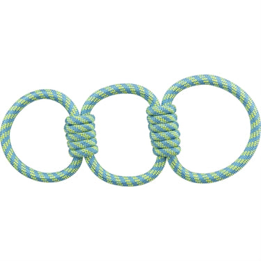 Trixie aquatoy touw trekspeeltje ringen polyester geel groen