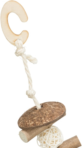 Load image into Gallery viewer, Trixie knabbelschommel kokosnoot hout rotan
