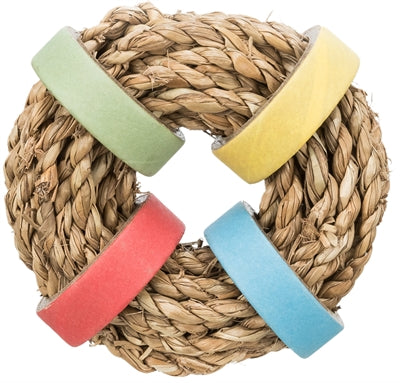 Load image into Gallery viewer, Trixie zeegras ring met papieren ringen naturel

