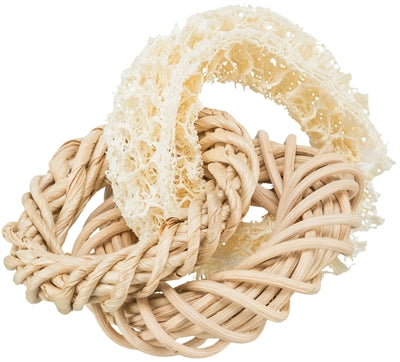 Load image into Gallery viewer, Trixie luffaring met rotan-en maisblad ring naturel
