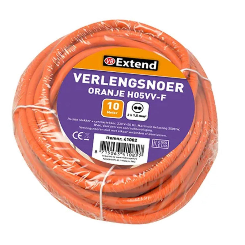 Load image into Gallery viewer, Verlengsnoer 10m oranje ongeaard max 3500w 2x1,5mm
