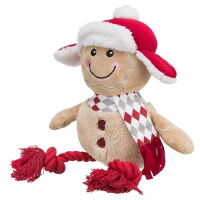 Load image into Gallery viewer, Trixie Xmas peperkoekman met flostouw benen pluche katoen

