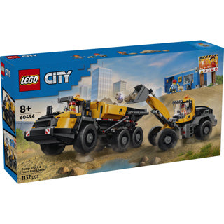 Load image into Gallery viewer, Lego city kiepwagen en voorlader voertuig speelgoed voor kinderen 60494
