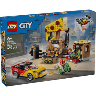 Lego city pizzacentrale met voertuigen pizza speelgoed voor kinderen 60496