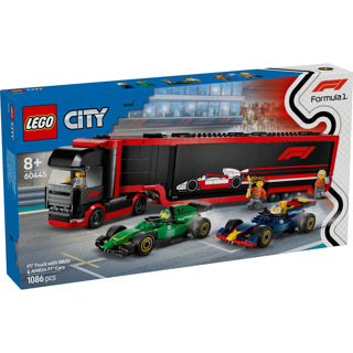 Load image into Gallery viewer, Lego city f1 truck met rb20 en amr24 f1® auto's speelset - 60445
