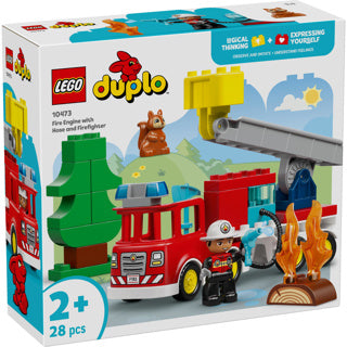 Afbeelding laden in galerijviewer, Lego duplo - brandweertruck - inclusief slang en brandweerman
