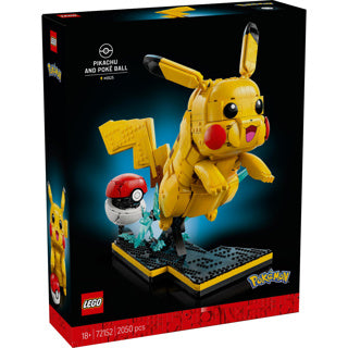 Lego pokémon pikachu en pokéball bouwpakket voor volwassenen en woondecoratie - 72152