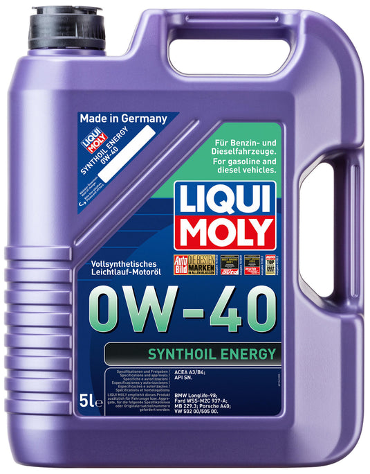 Liqui moly motorolie synthoil energy motoroel synthoil energy lm 0w-40 5 liter