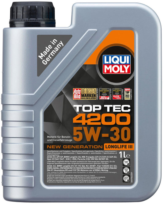 Liqui moly motorolie top tec 4200 new generation top tech 4200 5w-30 1l motoroil