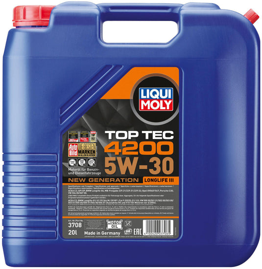 Liqui moly motorolie top tec 4200 new generation top tech 4200 5w-30 20l motoroil