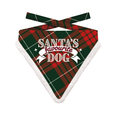 Load image into Gallery viewer, Plenty gifts Kerst bandana santa's favourite dog ruit rood groen
