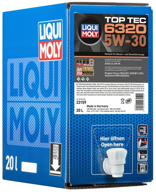 Liqui moly engine oil top tec 6320 5w-30 bag in box
