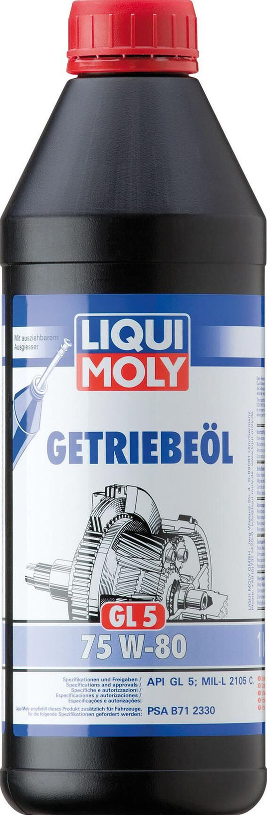 Liqui moly transmissieolie gl5 gear oil gl5 75w-80 dose 1l