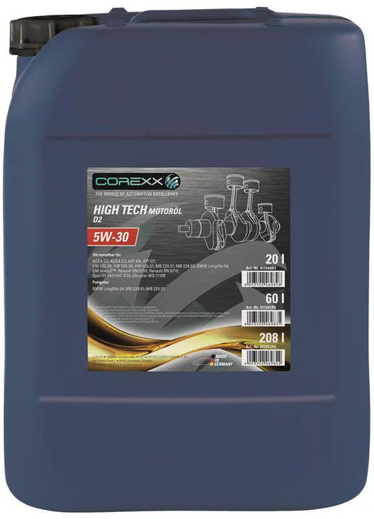 Corexx motoroil 5w-30 20 l high tech d2