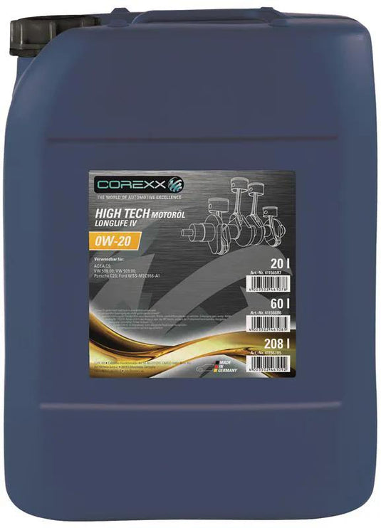 Corexx motoroil 0w-20 20 l20 hith tech ll iv