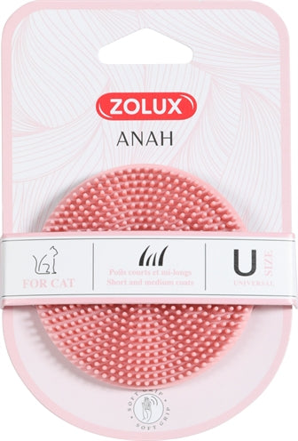 Load image into Gallery viewer, Zolux anah borstel rond rubber roze
