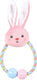 Zolux Puppy tiny pluche konijn met touw roze