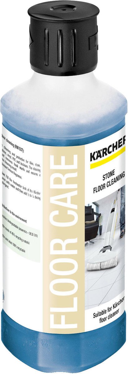 Kärcher vloerreinigingsmiddel voor steen rm 537, 500 ml - floor cleaner - verwijdert loopsporen - ook geschikt voor vinyl, pvc en linoleum