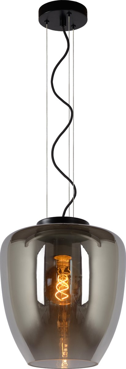 Lucide florien - hanglamp - ø 28 cm - 1xe27 - fumé