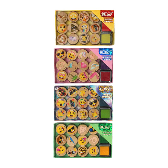 emoji houten stempelset