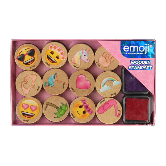 emoji houten stempelset