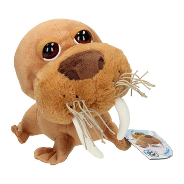 Knuffel big head pluche walrus, 21cm