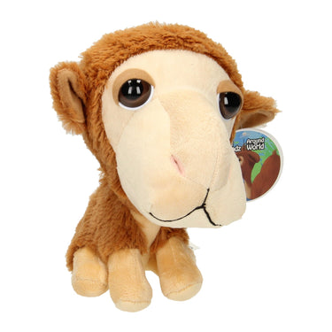 Knuffel big head pluche kameel, 21cm