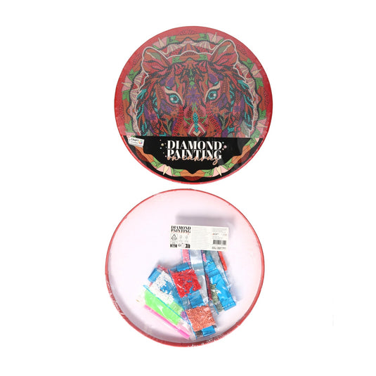 Diamond painting rond 30x30cm, set van 8 canvassen