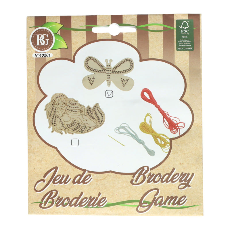 Load image into Gallery viewer, Borduursetje hout - incl. 3 kleuren garen en naald
