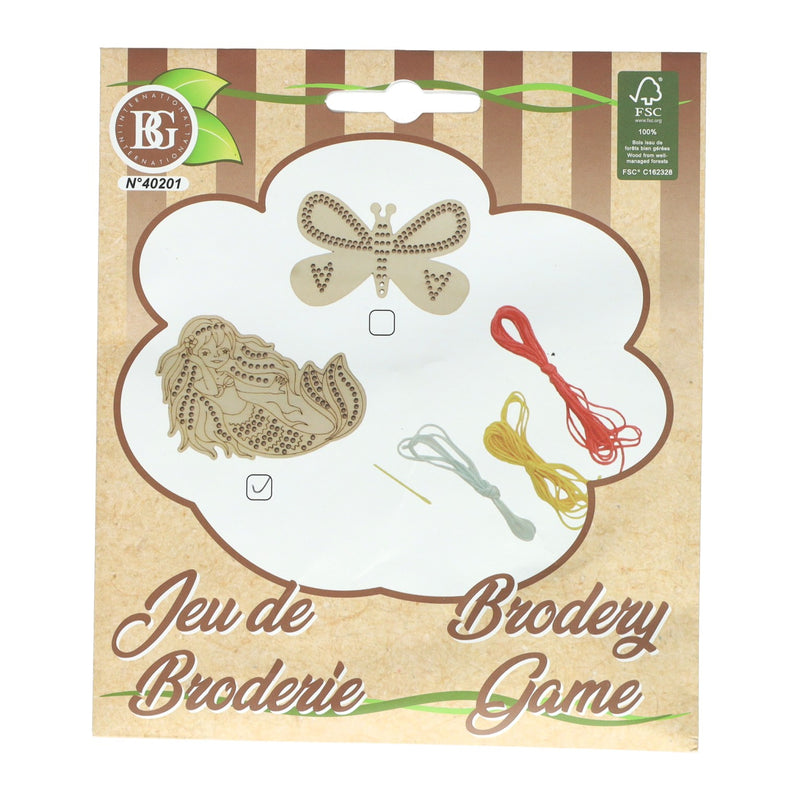 Load image into Gallery viewer, Borduursetje hout - incl. 3 kleuren garen en naald
