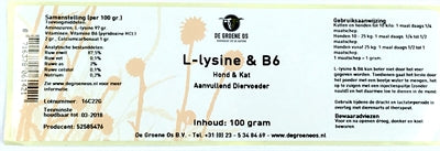 Load image into Gallery viewer, De groene os L-lysine b6 hond kat
