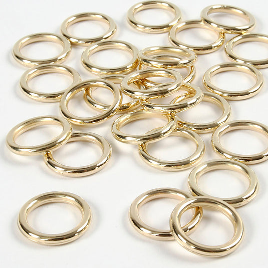 Creativ company plastic ring, afm 15 mm, dikte 2 mm, goud, 25 stuk 1 doos