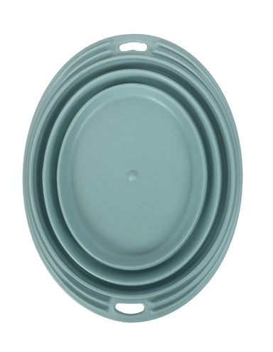 Load image into Gallery viewer, Happy pet Mad about pets voerbak drinkbak opvouwbaar lichtblauw
