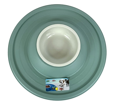 Load image into Gallery viewer, Happy pet Mad about pets voerbak drinkbak volcano salie groen
