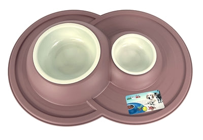 Load image into Gallery viewer, Happy pet Mad about pets voerbak drinkbak volcano dubbel blush roze
