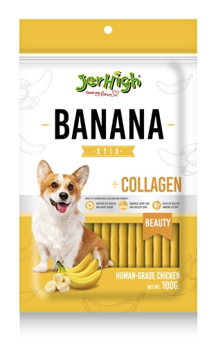 Jerhigh Jerhigh banana stix met kip en collageen