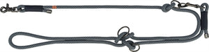Trixie soft rope hondenriem verstelbaar zwart grijs