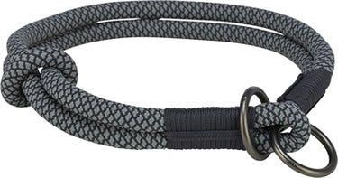Trixie halsband hond soft half-slip zwart grijs