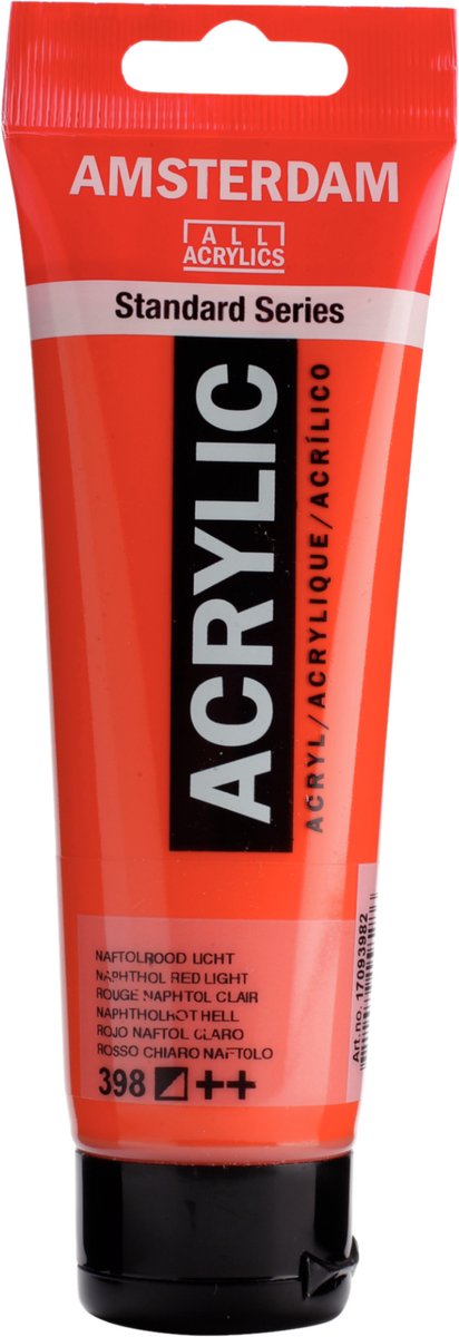 Amsterdam standard series acrylverf tube 120 ml naftolrood licht 398