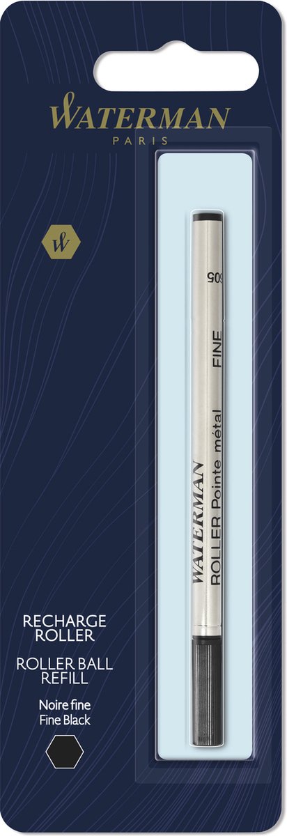 Waterman rollerballpen vullingen | fijne punt met zwarte inkt | 1 stuk