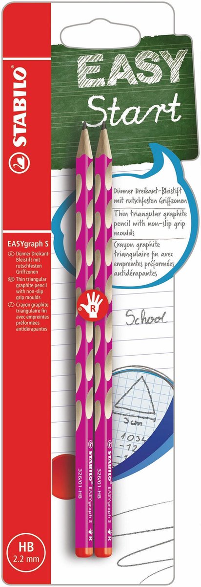 Load image into Gallery viewer, Stabilo easygraph s hb rechtshandige grafietpotloden roze - 2st.
