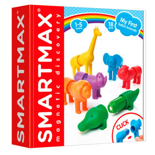 Load image into Gallery viewer, Smartmax my first safari animals - magnetische safaridieren - 18-delige bouwset met zachte elementen - educatief speelgoed voor peuters - vanaf 1 jaar
