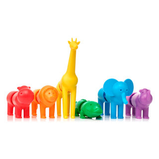 Smartmax my first safari animals - magnetische safaridieren - 18-delige bouwset met zachte elementen - educatief speelgoed voor peuters - vanaf 1 jaar