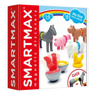 Smartmax my first farm animals - magnetische boerderijdieren - 16-delige bouwset met zachte elementen - educatief speelgoed voor peuters - vanaf 1 jaar