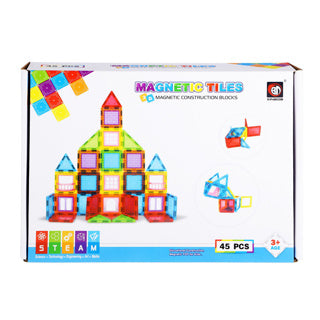 Science magnetische tegels - 45 delig 6,5 cm