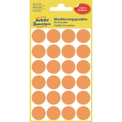 Markeerpunten avery zweckform 3173 18 mm oranje 96 stuks