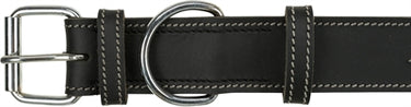 Trixie rustic vetleer halsband hond heartbeat zwart