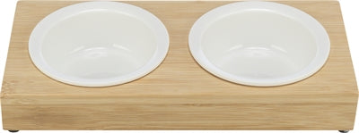 Load image into Gallery viewer, Trixie Voerbak waterbak-set keramiek bamboe

